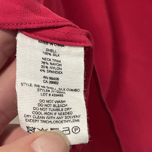 Women's Theory Mock Neck Silk Blouse - Picture 4 of 7